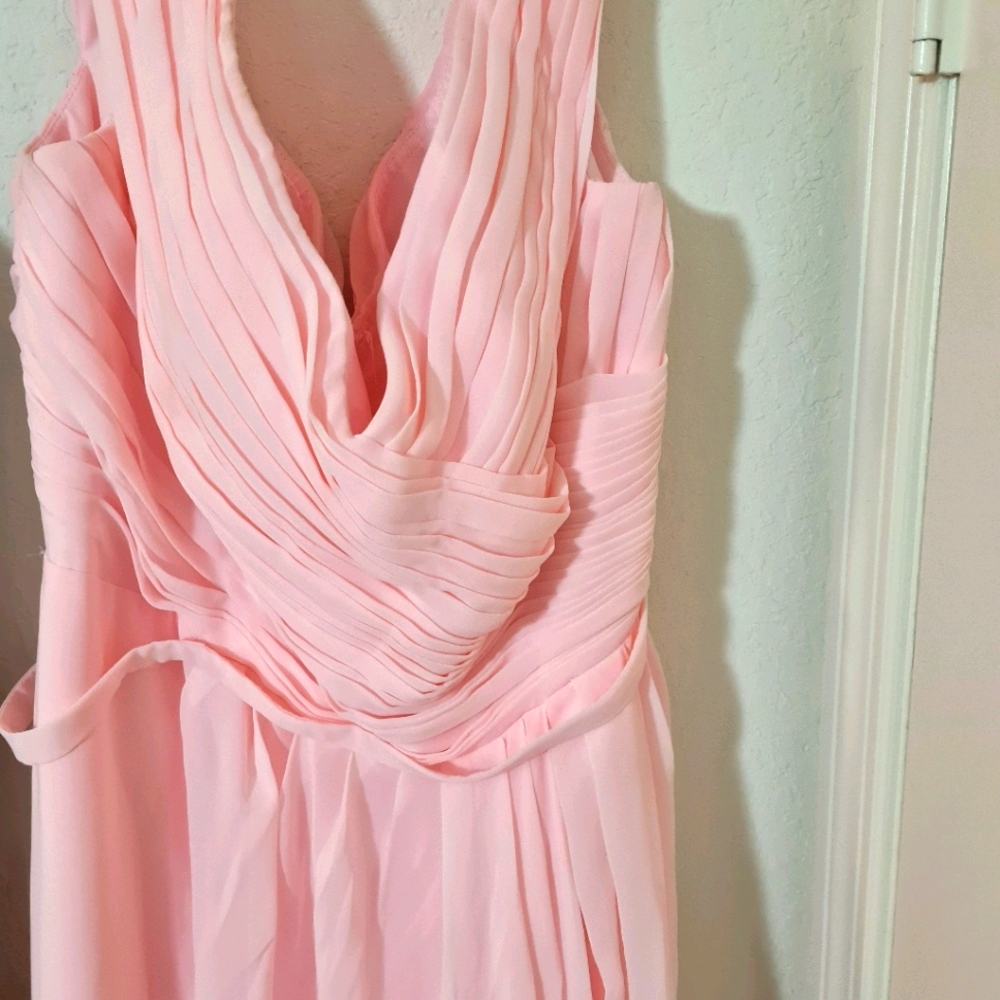 Baby pink bridesmaid dress